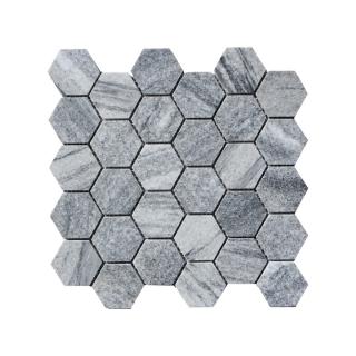 ALFIstyle Kamenná mozaika z mramoru, Hexagon silver grey