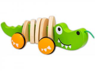 Dřevěná tahací hračka - krokodýl