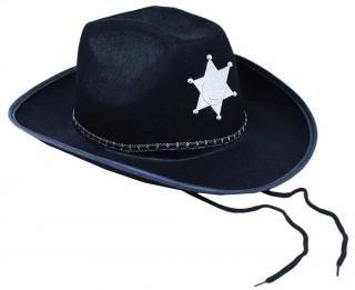 Kovbojský klobouk s hvězdou - Šerif Černá