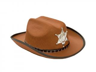 Kovbojský klobouk s hvězdou - Šerif Hnědá