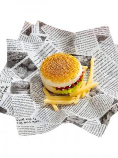 Papírový pergamen na hranolky a hamburgery - Noviny (20 ks)