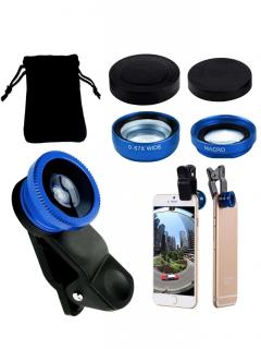 Set objektivů pro mobilní telefony - Fish eye (3v1)