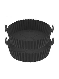 Silikonová kulatá forma do horkovzdušné fritézy - 2 ks (20 cm) Černá