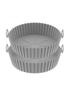 Silikonová kulatá forma do horkovzdušné fritézy - 2 ks (20 cm) Šedá