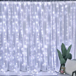 Vnitřní vánoční LED závěs - 320 LED (3x3m) Studená bílá