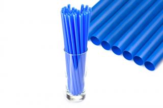 Znovupoužitelná plastová brčka Jumbo (150 ks) Modrá