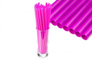 Znovupoužitelná plastová brčka Jumbo (150 ks) Růžová