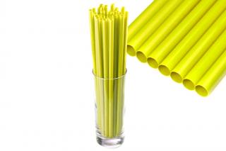 Znovupoužitelná plastová brčka Jumbo (150 ks) Žlutá