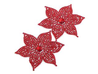 Nažehlovací květ s kamínky, 62 mm barva: červená