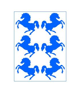 Nažehlovací neonový obrázek - Koně menší barva: modrá