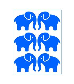 Nažehlovací neonový obrázek - Sloni modrý
