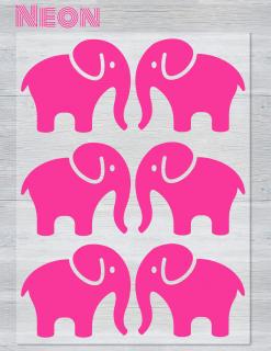 Nažehlovací neonový obrázek - Sloni růžoví