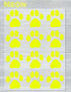 Nažehlovací neonový obrázek - Stopy, žlutá barva: růžová