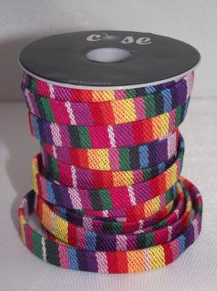 Pásek textilní oboustranný, různobarevný, šíře 10 mm Vzor: 1