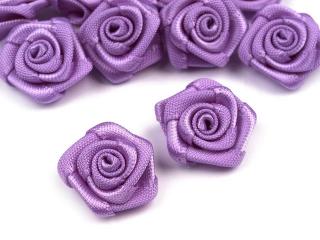 Saténové růžičky průměr 12-15 mm barva: fialová