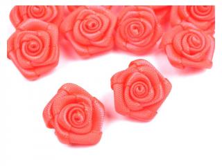 Saténové růžičky průměr 12-15 mm barva: lososová