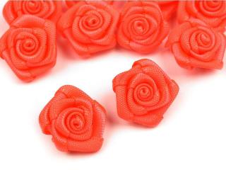 Saténové růžičky průměr 12-15 mm barva: oranžová