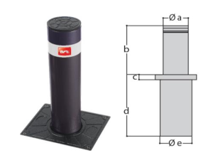 STOPPY B 115/500 - Výsuvný sloupek elektromechanický