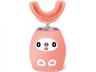 Dětský vibrační elektrický zubní kartáček - růžový