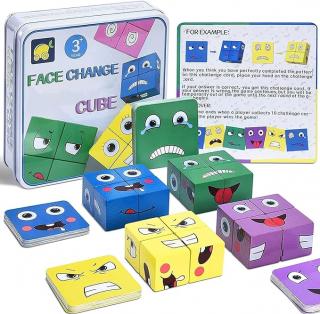 Face changing  building blocks - didaktická hra