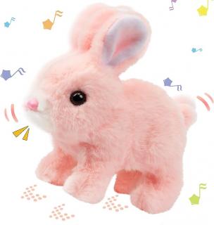 Interaktivní plyšový králíček - růžový
