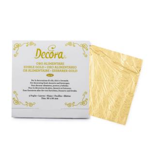23 karátové jedlé zlato Decora - plátky 5ks rozměr 8,6x8,6 cm - KARMA SRL