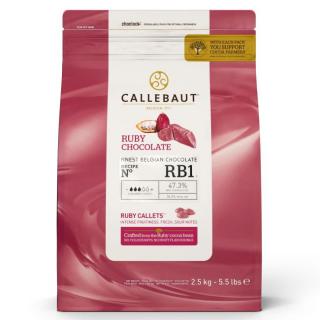 Callebaut RUBY čokoláda 2,5kg 47,3% růžová RB1 - belgická Barry Callebaut