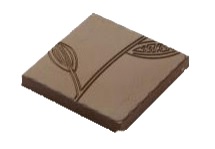 Forma na čokoládu 18x tabulka čtverec lístky 34x34 mm - CHOCOLATE WORLD polykarbonátová