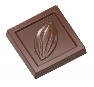 Forma na čokoládu 21x tabulka čtverec KAKAOVÝ BOB 31,5x31,5 mm - CHOCOLATE WORLD polykarbonátová