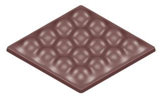 Forma na čokoládu 2x tabulka čtverec BUBLINY 11,5x11,5 cm - CHOCOLATE WORLD