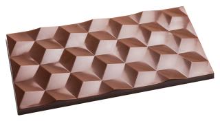 Polykarbonátová forma na čokoládu 2x tabulka FACET 148x74 mm - CHOCOLATE WORLD
