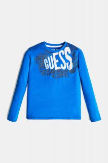 Chlapecké tričko s dlouhým rukávem GUESS, modré STREET STYLE Barva: Modrá, Velikost: 68