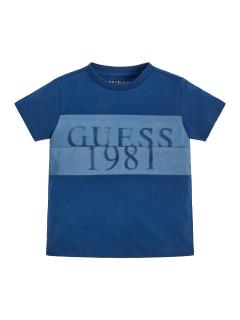 Chlapecké tričko s krátkým rukávem GUESS, modré 1981 Barva: Tmavě modrá, Velikost: 122