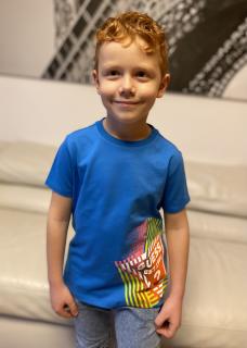 Chlapecké tričko s krátkým rukávem GUESS, modré LIME Barva: Modrá, Velikost: 104