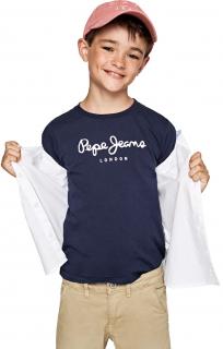 Chlapecké tričko s krátkým rukávem PEPE JEANS, tmavě modré ART Barva: Tmavě modrá, Velikost: 104/110