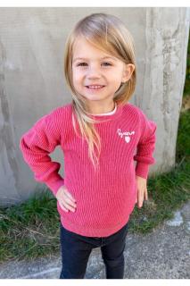 Dívčí pletený svetr GUESS, růžový BABYHEART Barva: Růžová, Velikost: 110