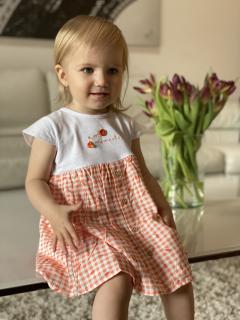 Dívčí šaty mrkvičky, oranžové LOSAN Barva: Oranžová, Velikost: 86