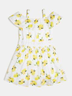 Dívčí šaty na ramínka s volánkem GUESS, motiv citronů Barva: Mix barev, Velikost: 122