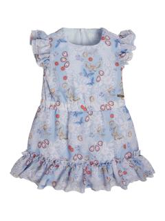 Dívčí šifonové šaty s krátkým rukávem GUESS, světle modré DIAMANT Barva: Světle modrá, Velikost: 104