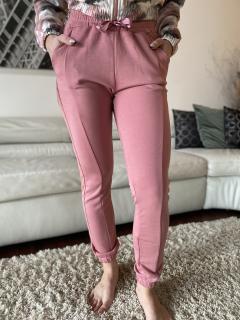 Dívčí teplákové kalhoty s postranním pruhem, LOSAN Barva: Starorůžová, Velikost: 140/146