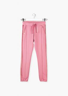 Dívčí teplákové kalhoty s postranním pruhem, LOSAN Barva: Starorůžová, Velikost: 164