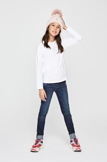 Dívčí tričko s dlouhým rukávem PEPE JEANS, bílé NURIA Barva: Bílá, Velikost: 140/146