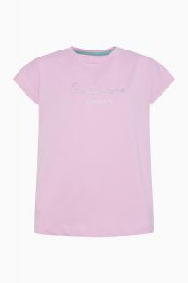 Dívčí tričko s krátkým rukávem PEPE JEANS, světle růžové NURIA Barva: Světle růžová, Velikost: 128/134
