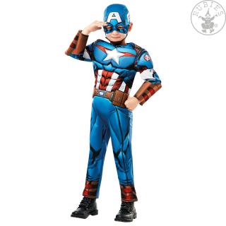 Captain America Avengers Assemble Deluxe - Child - licenční kostým varianta: S 3 - 4 roky
