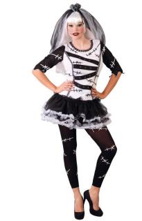 Kostým nevěsta MONSTER x  dámský karnevalový kostým vhodný nejen na Halloween varianta: L 42/44