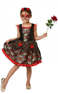 Red Rose Day of the Dead - dětský kostým D  Halloween varianta: LD  7 - 8 roků