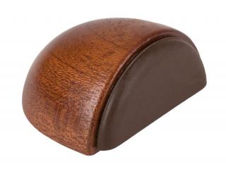 Dveřní zarážka 49x23x36mm, dřevo, samolepicí a k našroubování, mahagon