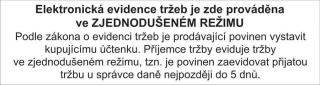 Elektronická evidence tržeb - zjednodušený režim, 150x40mm, samolepka