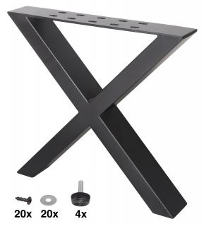 Kovový rám pod stoly, 420x445 mm, tvar X, černý