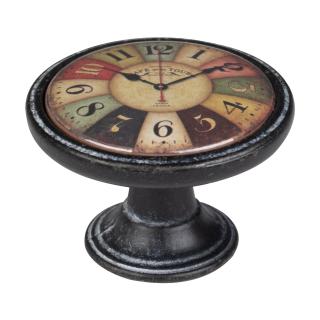 Nábytková knopka Clock, průměr 37mm, černá rez